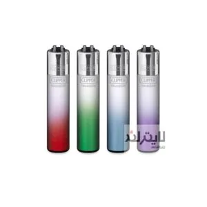 فندک گازی کلیپر مدل White Crystal Gradient ست 4 عددی