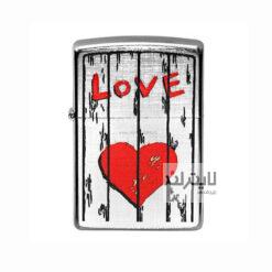 فندک زیپو مدل Love On Wood