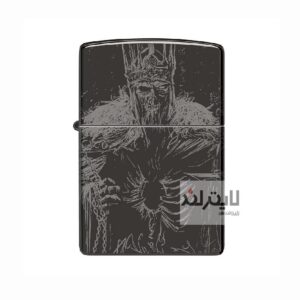 فندک زیپو مدل Skull King Design High Polish Black کد 46139
