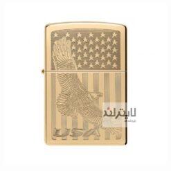 فندک زیپو مدل USA Flying Eagle کد 254b