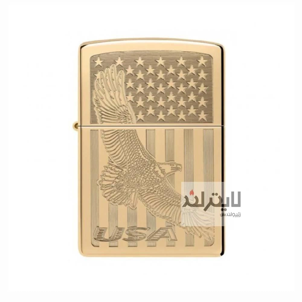 فندک زیپو مدل USA Flying Eagle کد 254b