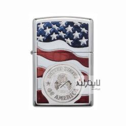 فندک زیپو مدل American Stamp on Flag کد 29395