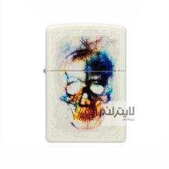 فندک زیپو Glow in the Dark Watercolor Skull Design کد 48563