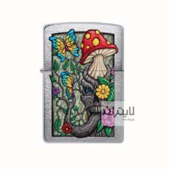 فندک زیپو مدل Freaky Nature Design, Brushed Chrome Finish Lighter کد 48635
